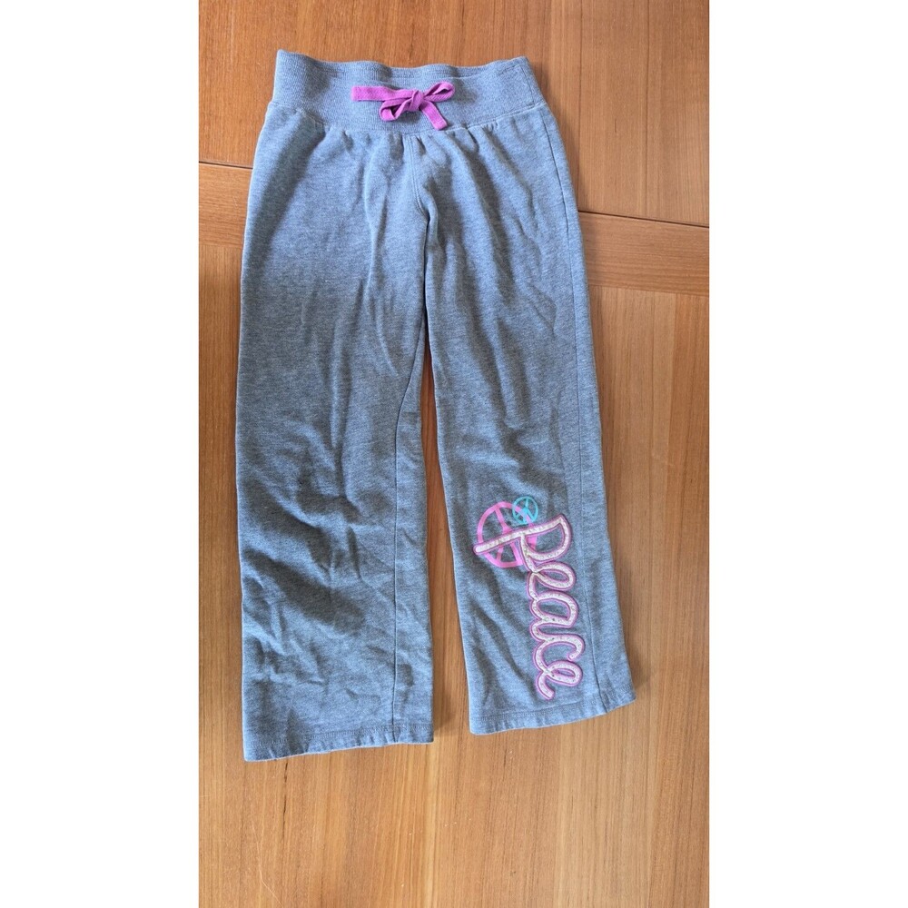 SO Girls Grey Peace Sweatpants Size XS (7)